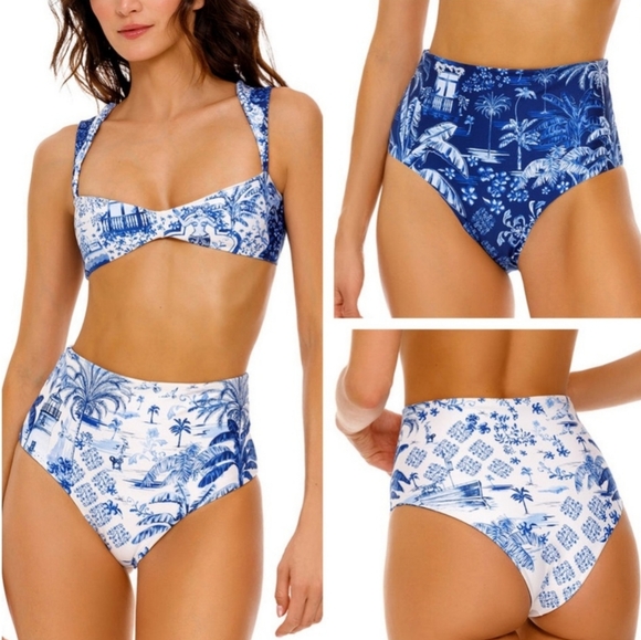 New!Agua Bendita Alucia Reversible‎ High-waisted Bikini Bottom